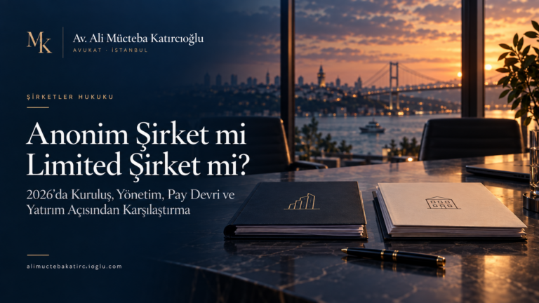 Av. Ali Mücteba Katırcıoğlu - Anonim Şirket mi Limited Şirket mi? 2026’da Kuruluş, Yönetim, Pay Devri ve Yatırım Açısından Karşılaştırma kapak görseli